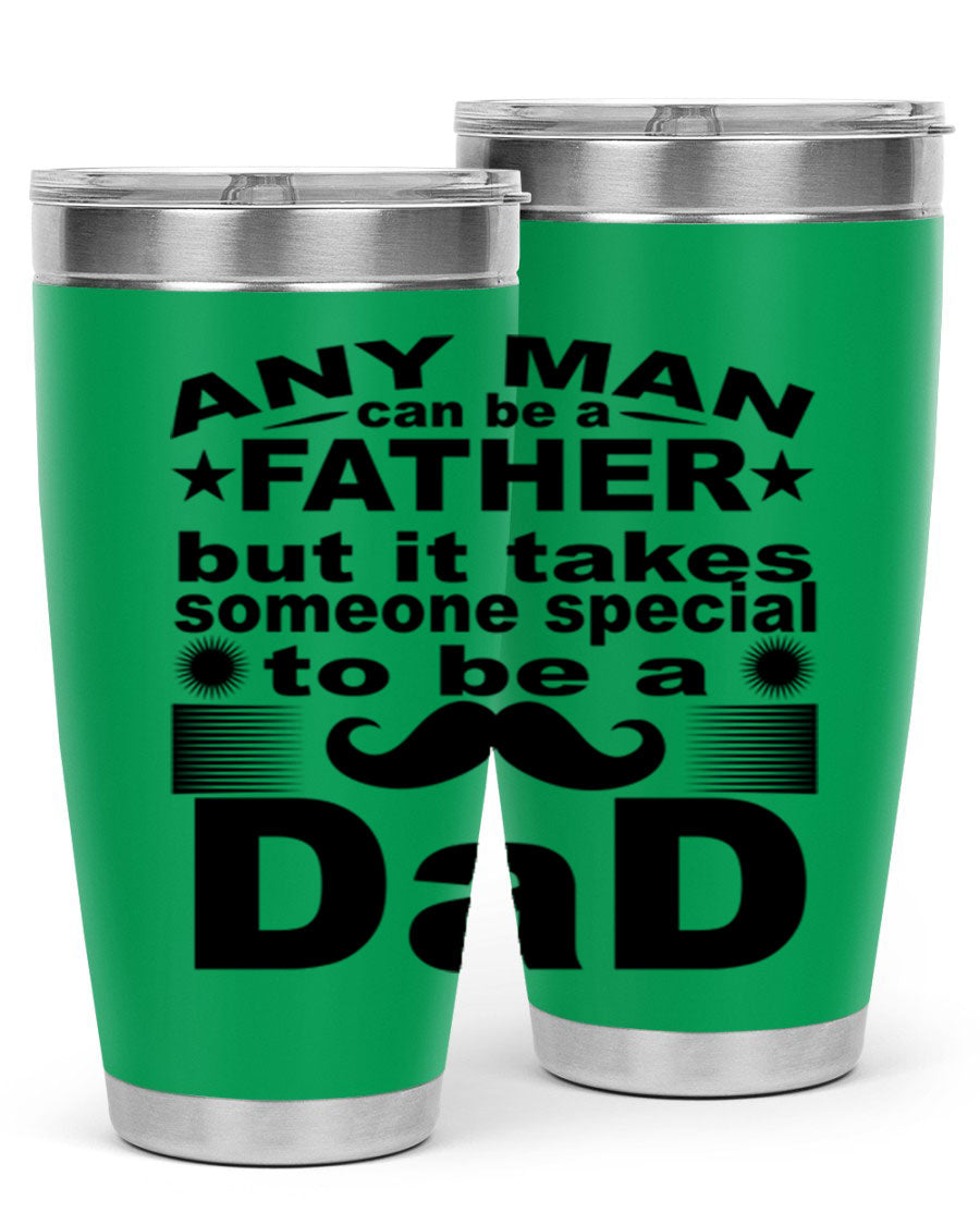 Any Man Father PNGA 238# Tumbler in stainless steel with a drink-thru lid, perfect for hot and cold beverages.