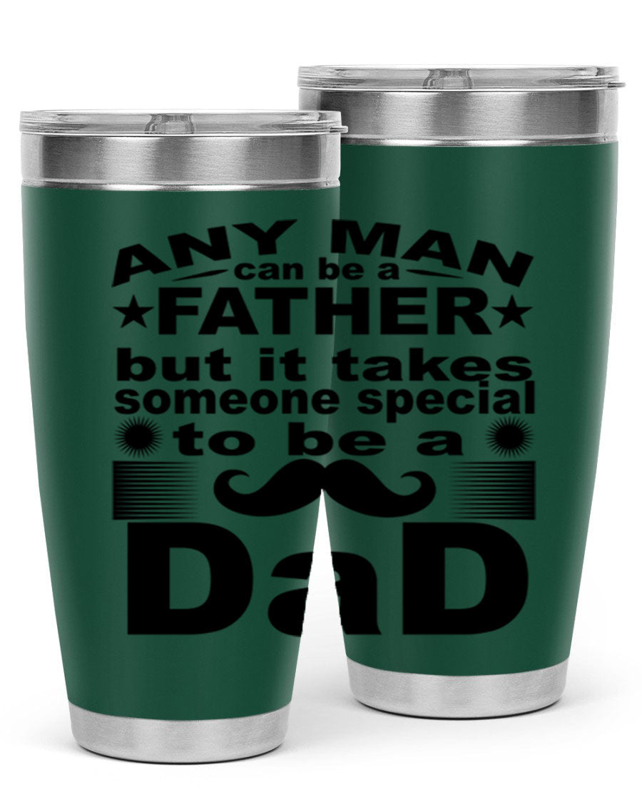 Any Man Father PNGA 238# Tumbler in stainless steel with a drink-thru lid, perfect for hot and cold beverages.