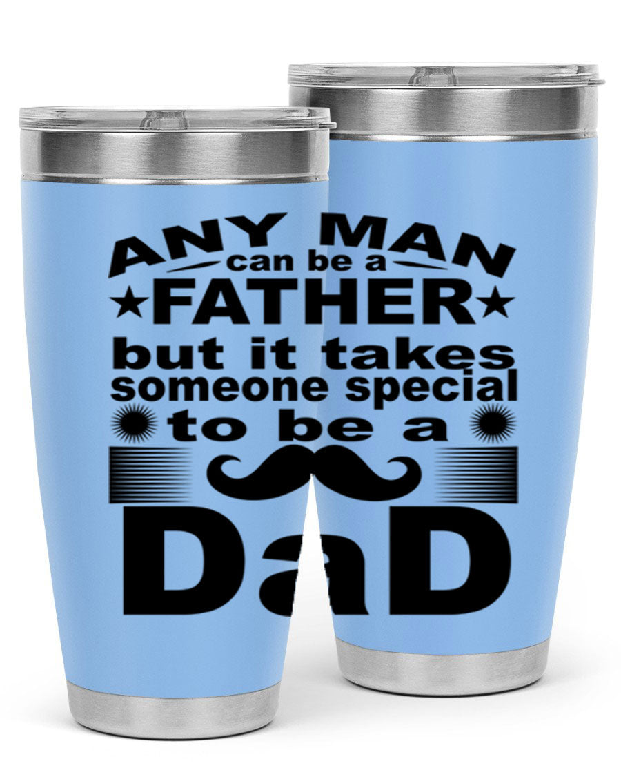 Any Man Father PNGA 238# Tumbler in stainless steel with a drink-thru lid, perfect for hot and cold beverages.