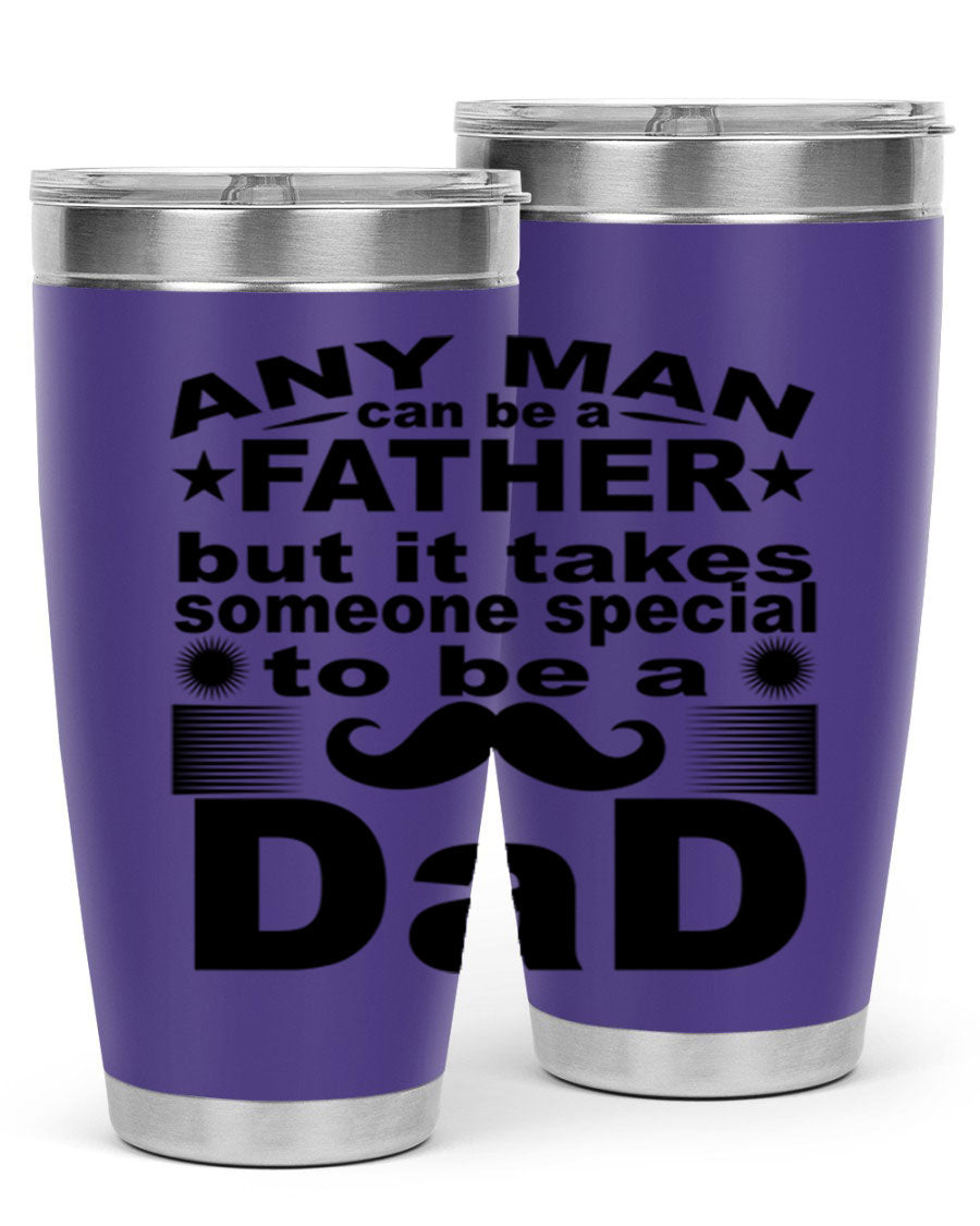 Any Man Father PNGA 238# Tumbler in stainless steel with a drink-thru lid, perfect for hot and cold beverages.
