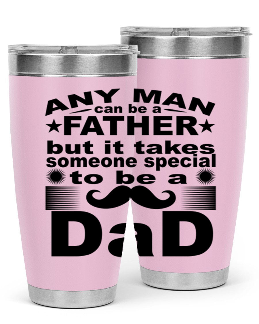 Any Man Father PNGA 238# Tumbler in stainless steel with a drink-thru lid, perfect for hot and cold beverages.