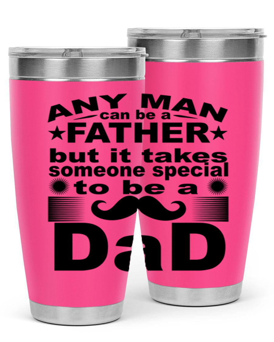 Any Man Father PNGA 238# Tumbler in stainless steel with a drink-thru lid, perfect for hot and cold beverages.