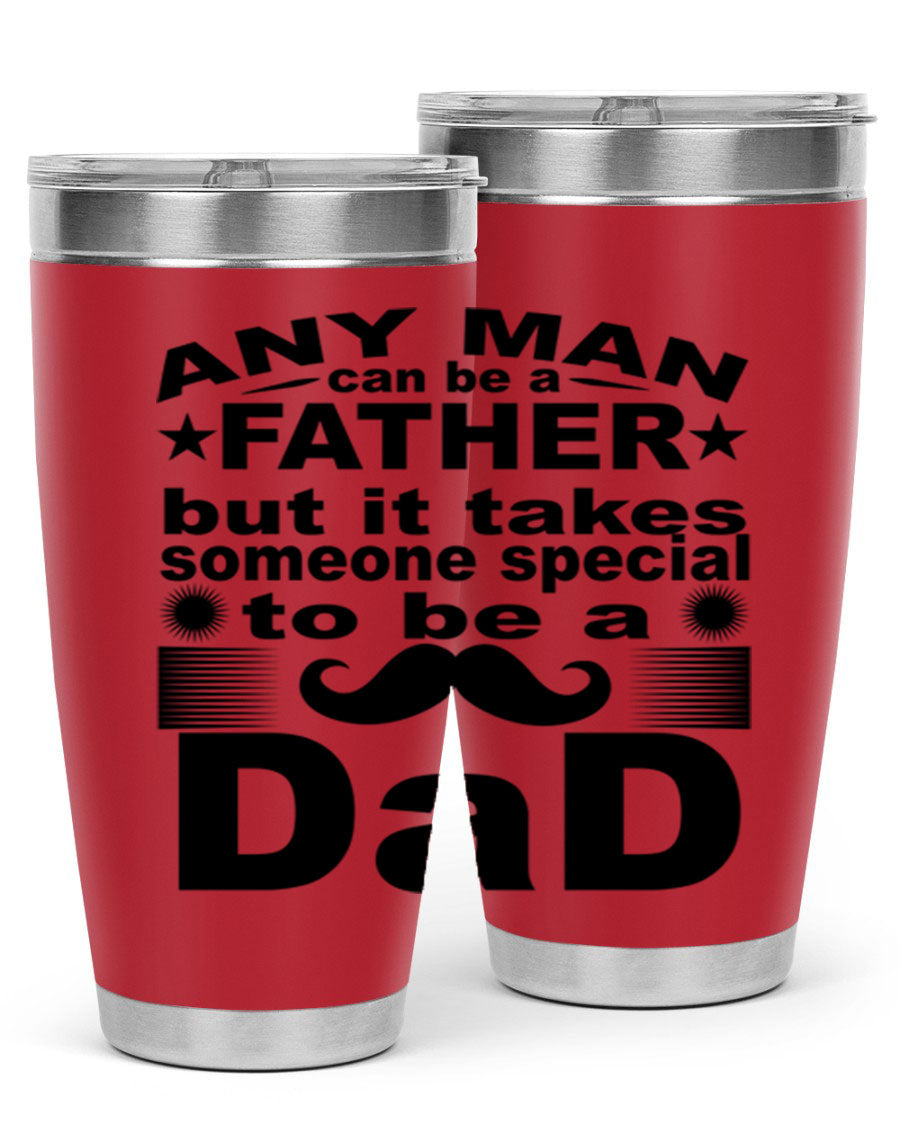 Any Man Father PNGA 238# Tumbler in stainless steel with a drink-thru lid, perfect for hot and cold beverages.
