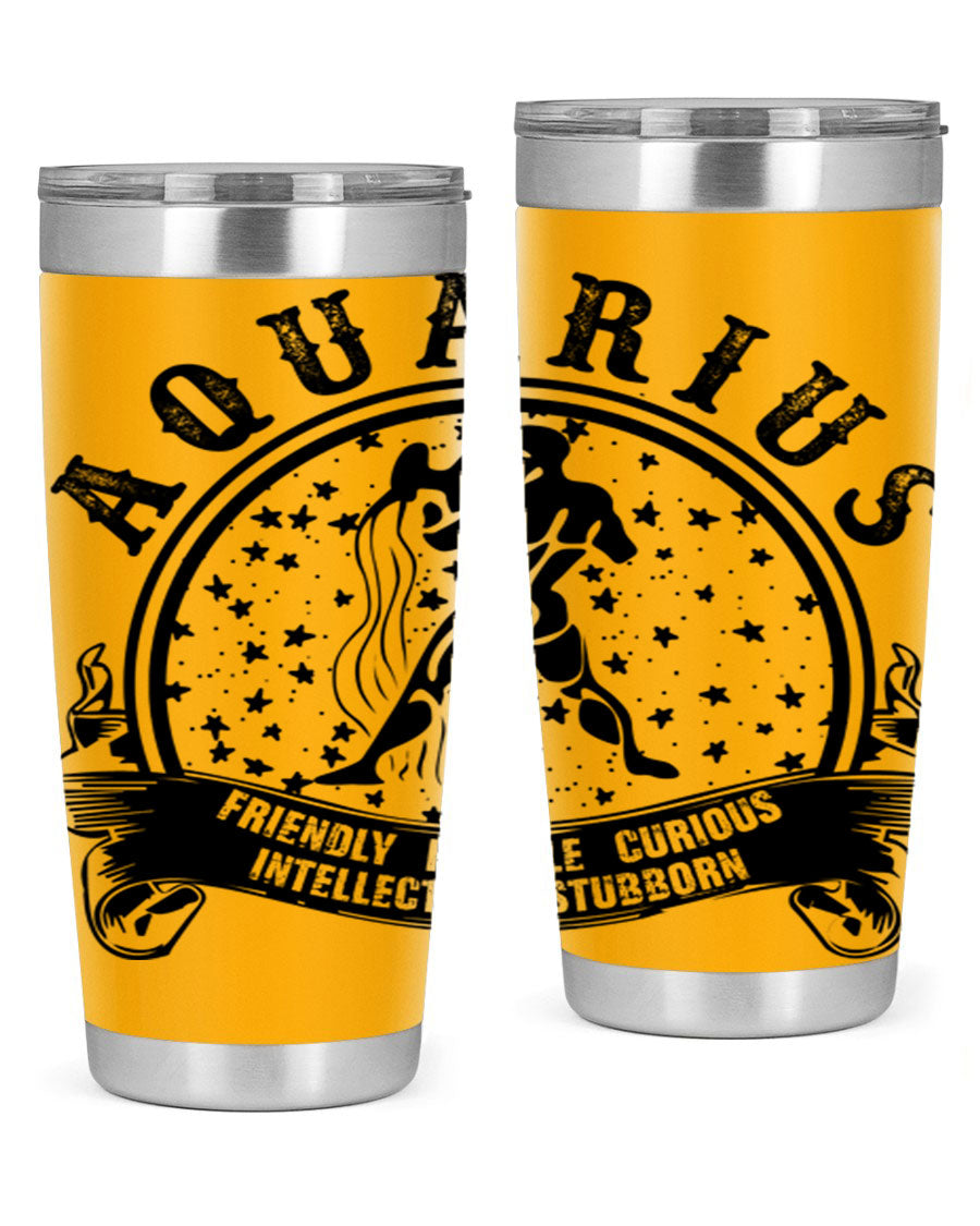 Aquarius 42# zodiac tumbler featuring a sleek stainless steel design with a vibrant zodiac print, perfect for hot and cold beverages.