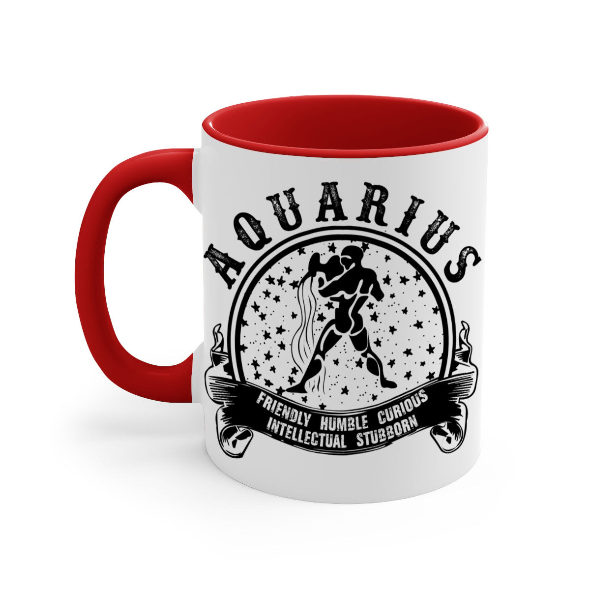Aquarius 42# Mug featuring a glossy finish, colored handle, and interior, available in multiple colors and sizes.