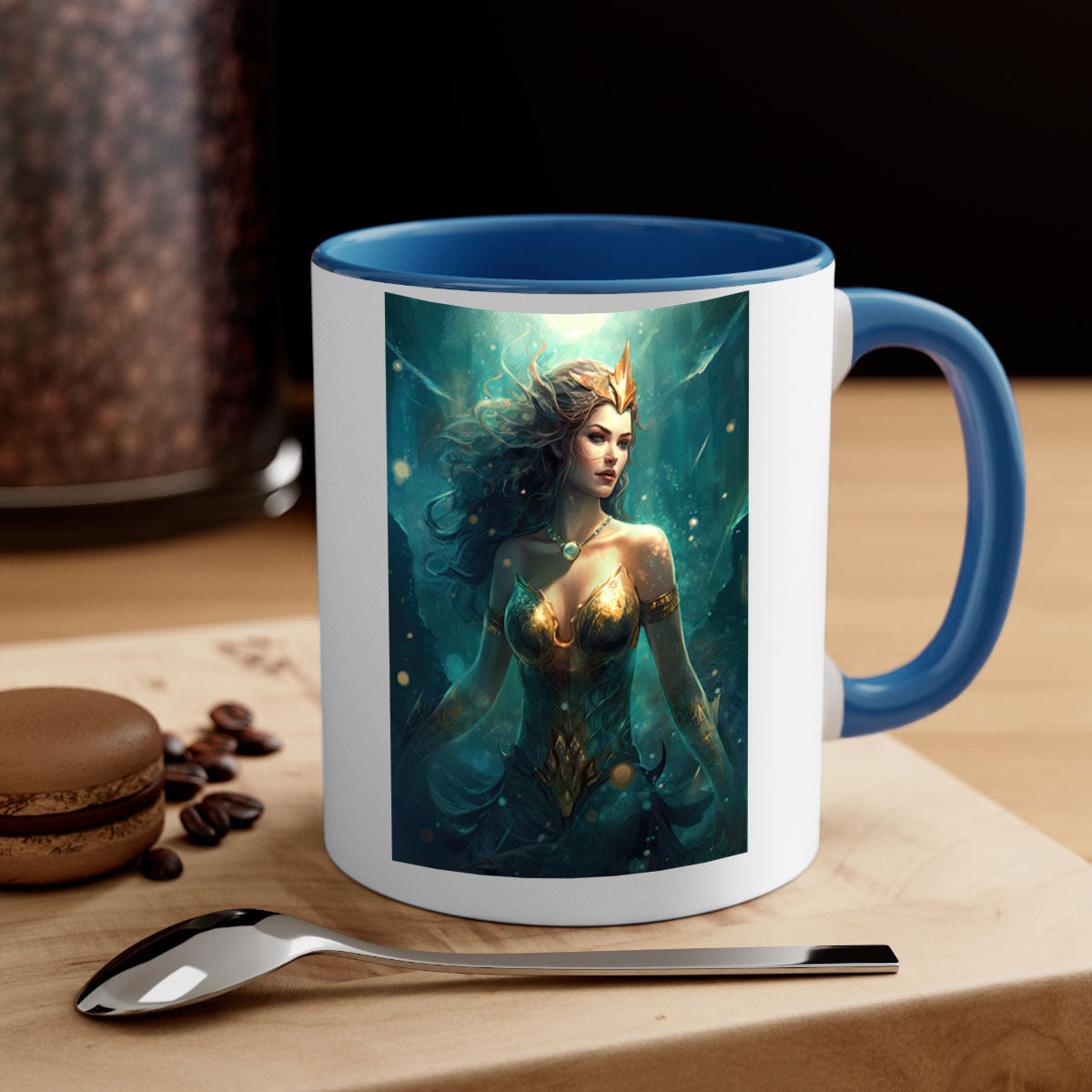 Aquarius 52# Mug featuring a two-tone design with a colored handle and interior, available in multiple colors and sizes.