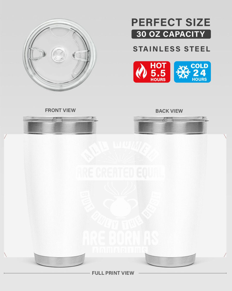 Aquarius 65# Zodiac Tumbler in stainless steel with a sleek design, perfect for hot and cold beverages.