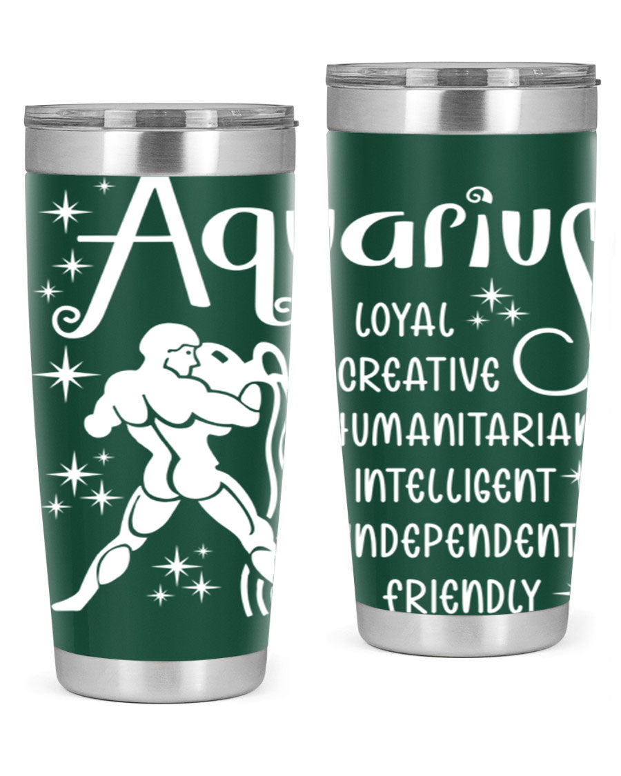 Aquarius 68# 20oz Tumbler in stainless steel with a drink-thru lid, showcasing its sleek design and double wall insulation.