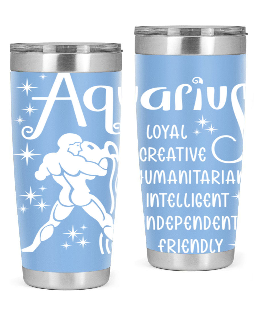 Aquarius 68# 20oz Tumbler in stainless steel with a drink-thru lid, showcasing its sleek design and double wall insulation.