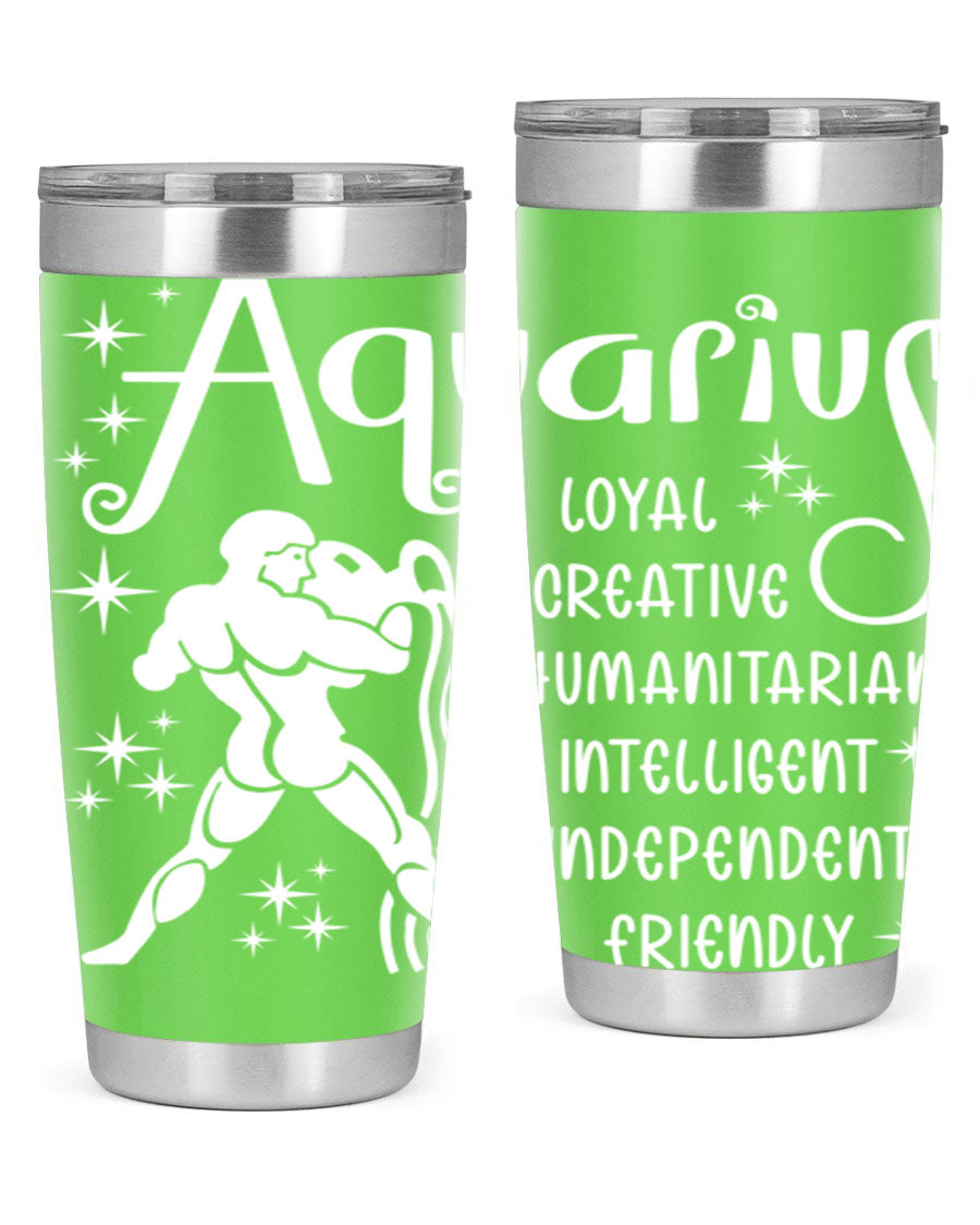 Aquarius 68# 20oz Tumbler in stainless steel with a drink-thru lid, showcasing its sleek design and double wall insulation.