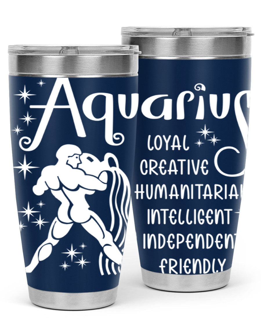 Aquarius 68# 20oz Tumbler in stainless steel with a drink-thru lid, showcasing its sleek design and double wall insulation.