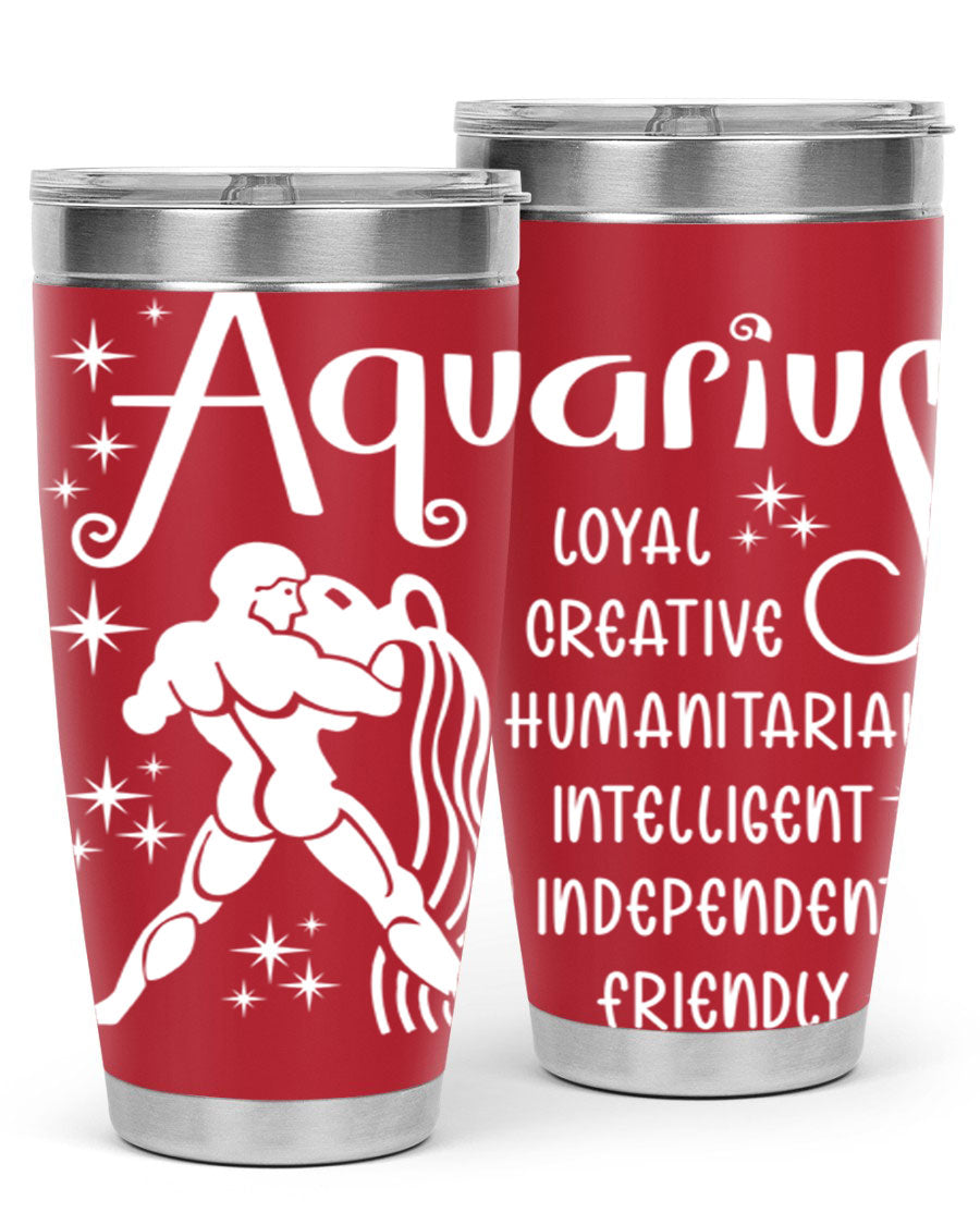 Aquarius 68# 20oz Tumbler in stainless steel with a drink-thru lid, showcasing its sleek design and double wall insulation.