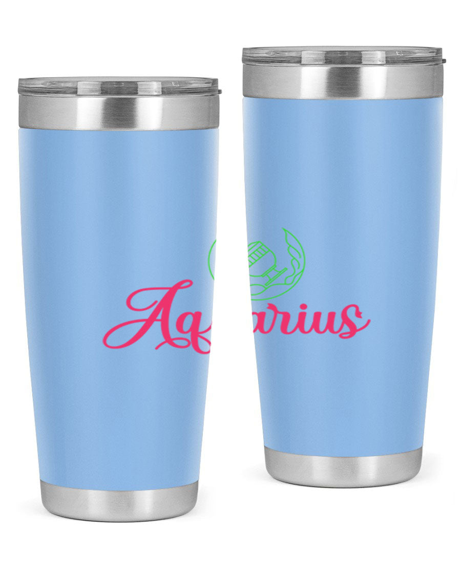 Aquarius 70# Tumbler, a stylish 20oz double wall vacuum stainless steel tumbler with a drink-thru lid, perfect for hot and cold beverages.