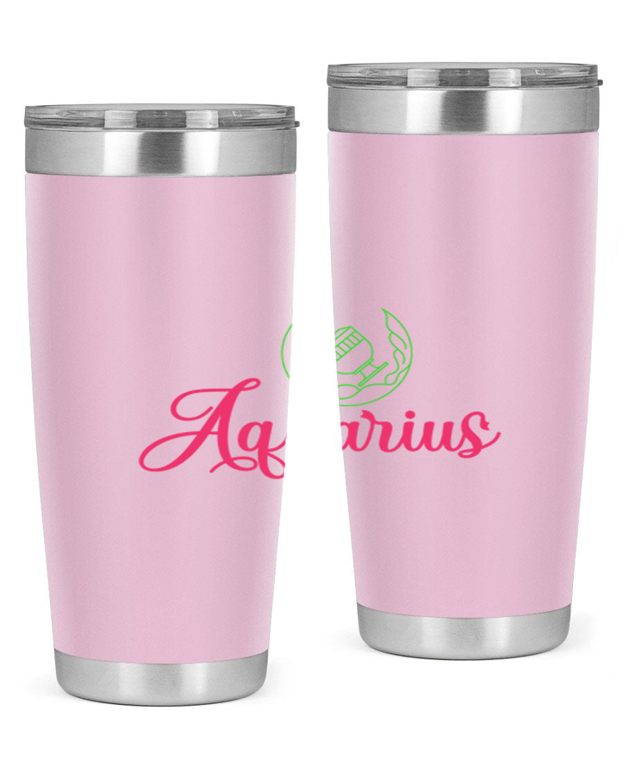 Aquarius 70# Tumbler, a stylish 20oz double wall vacuum stainless steel tumbler with a drink-thru lid, perfect for hot and cold beverages.