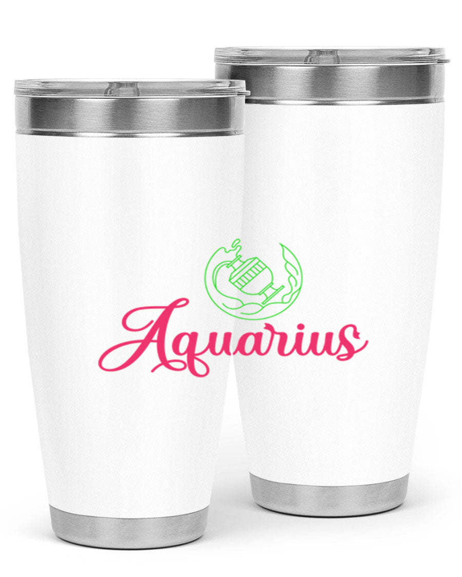 Aquarius 70# Tumbler, a stylish 20oz double wall vacuum stainless steel tumbler with a drink-thru lid, perfect for hot and cold beverages.