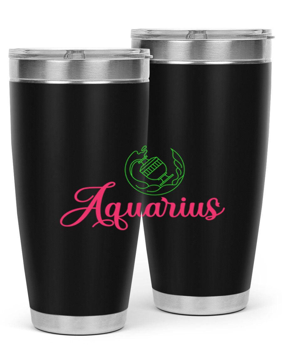 Aquarius 70# Tumbler, a stylish 20oz double wall vacuum stainless steel tumbler with a drink-thru lid, perfect for hot and cold beverages.