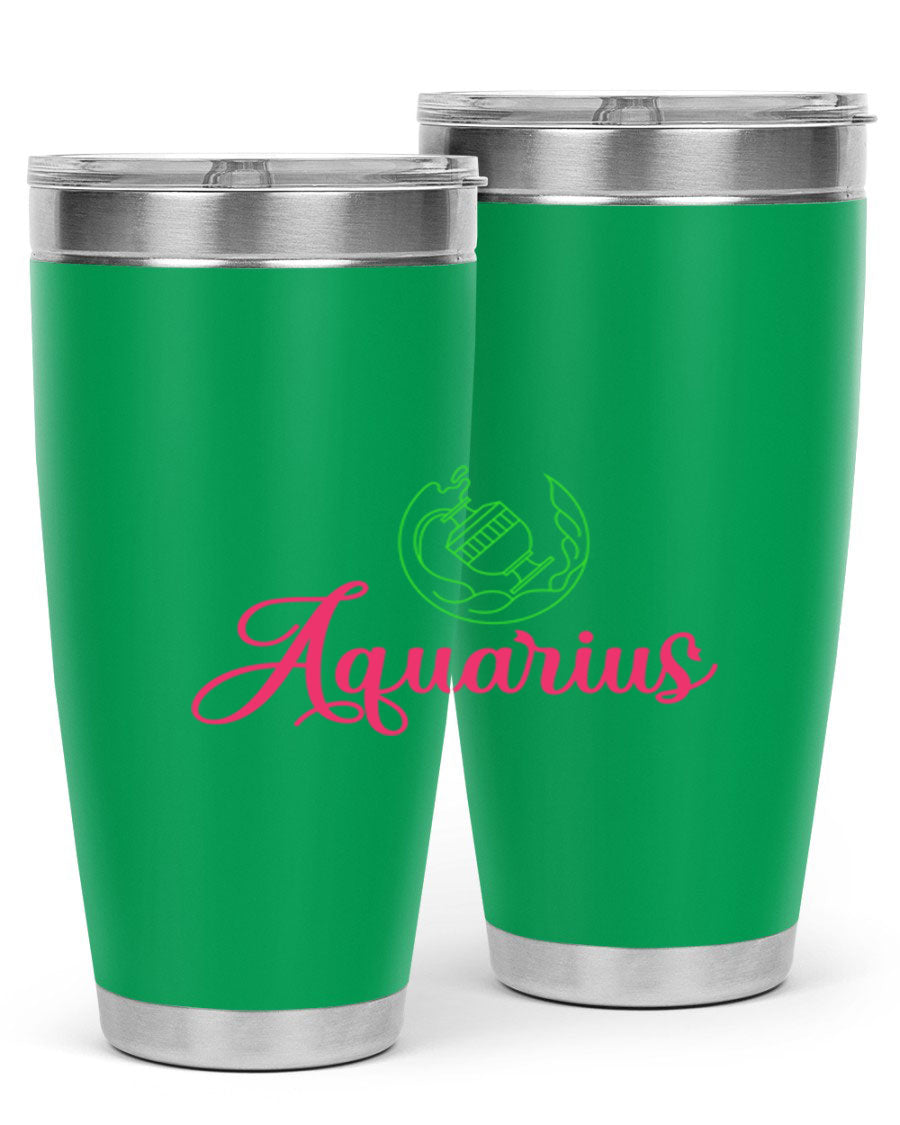 Aquarius 70# Tumbler, a stylish 20oz double wall vacuum stainless steel tumbler with a drink-thru lid, perfect for hot and cold beverages.