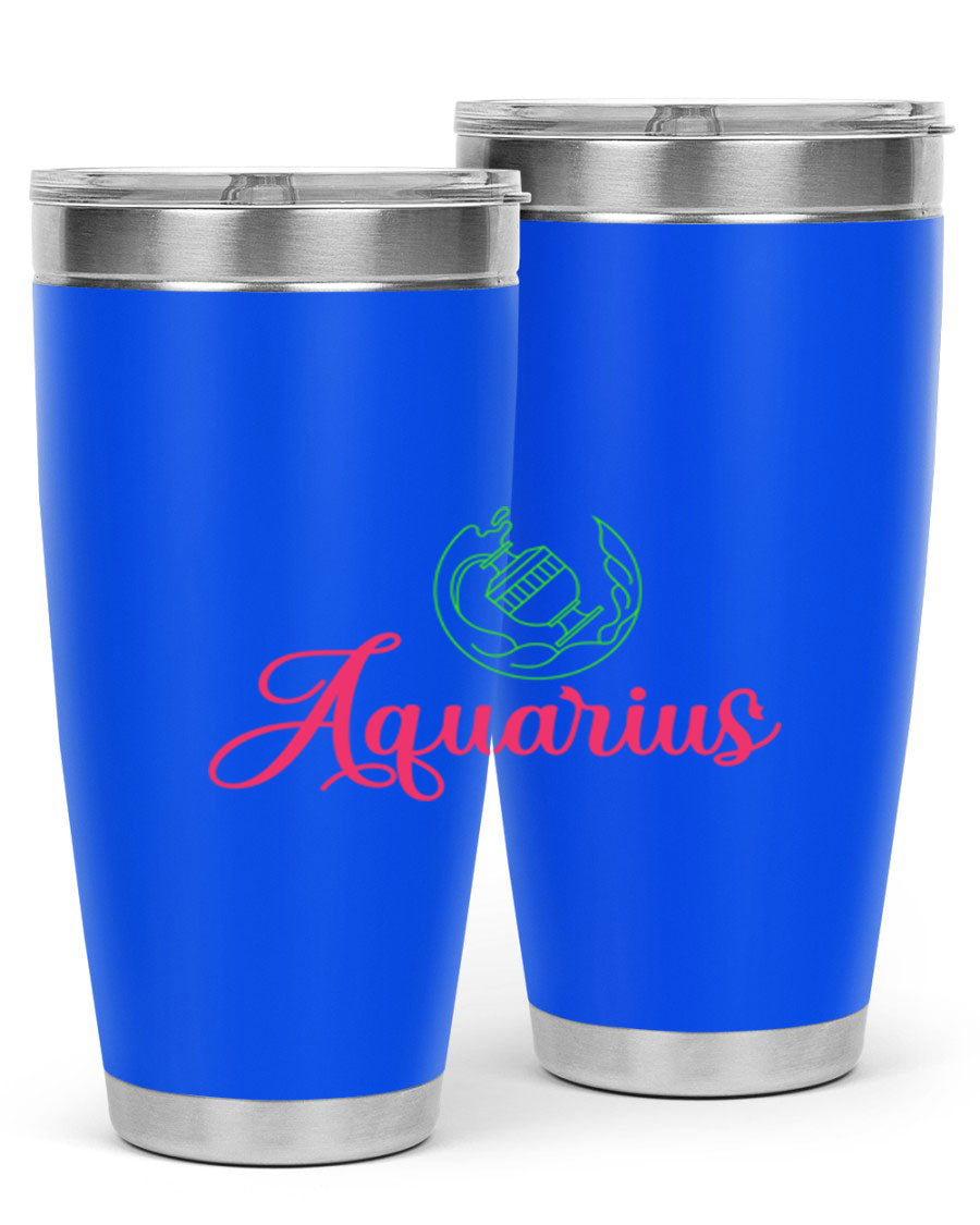 Aquarius 70# Tumbler, a stylish 20oz double wall vacuum stainless steel tumbler with a drink-thru lid, perfect for hot and cold beverages.