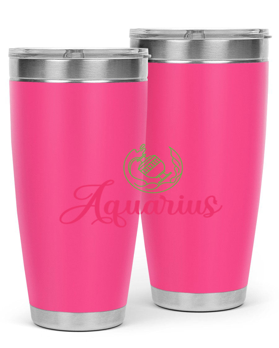 Aquarius 70# Tumbler, a stylish 20oz double wall vacuum stainless steel tumbler with a drink-thru lid, perfect for hot and cold beverages.