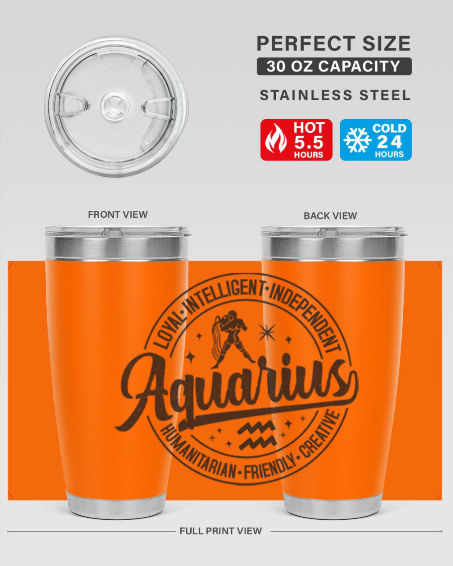 Aquarius 71# Tumbler in stainless steel with a stylish design, perfect for hot and cold beverages.