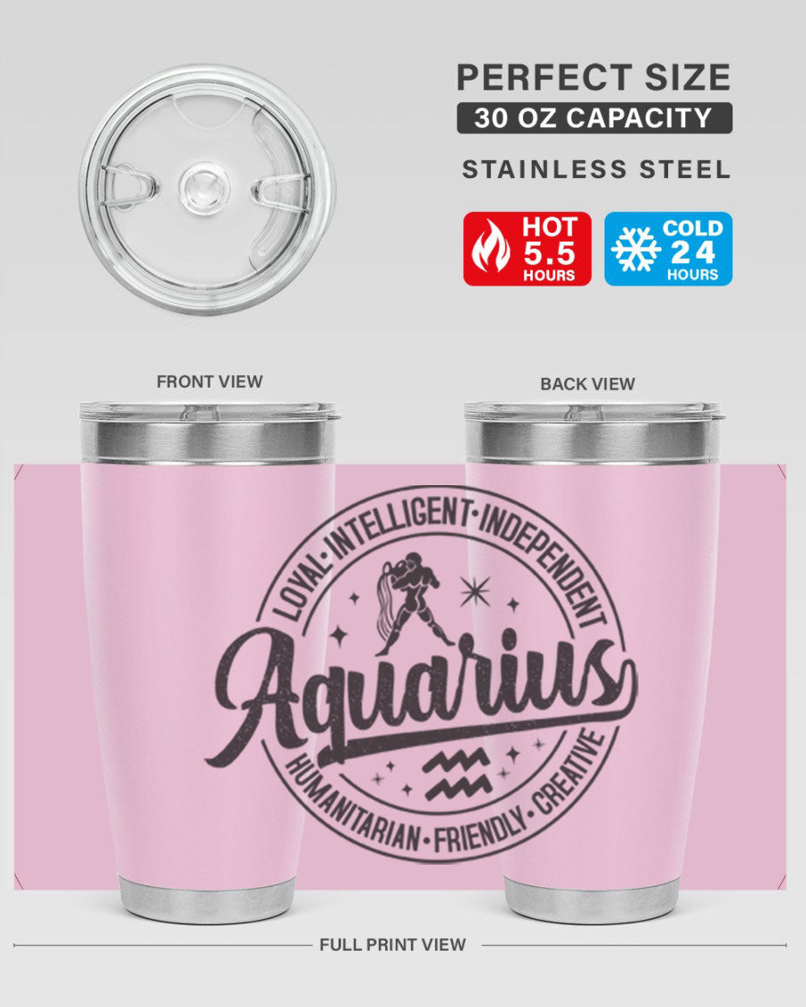 Aquarius 71# Tumbler in stainless steel with a stylish design, perfect for hot and cold beverages.