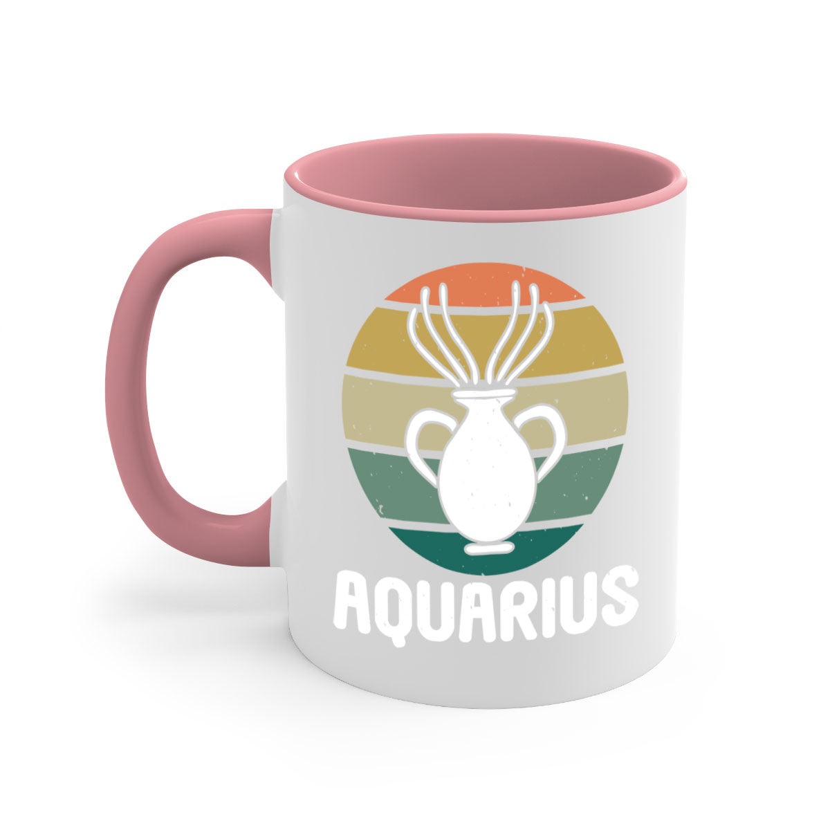 Aquarius 78# Zodiac Mug with colorful handle and glossy finish, available in multiple colors and sizes.