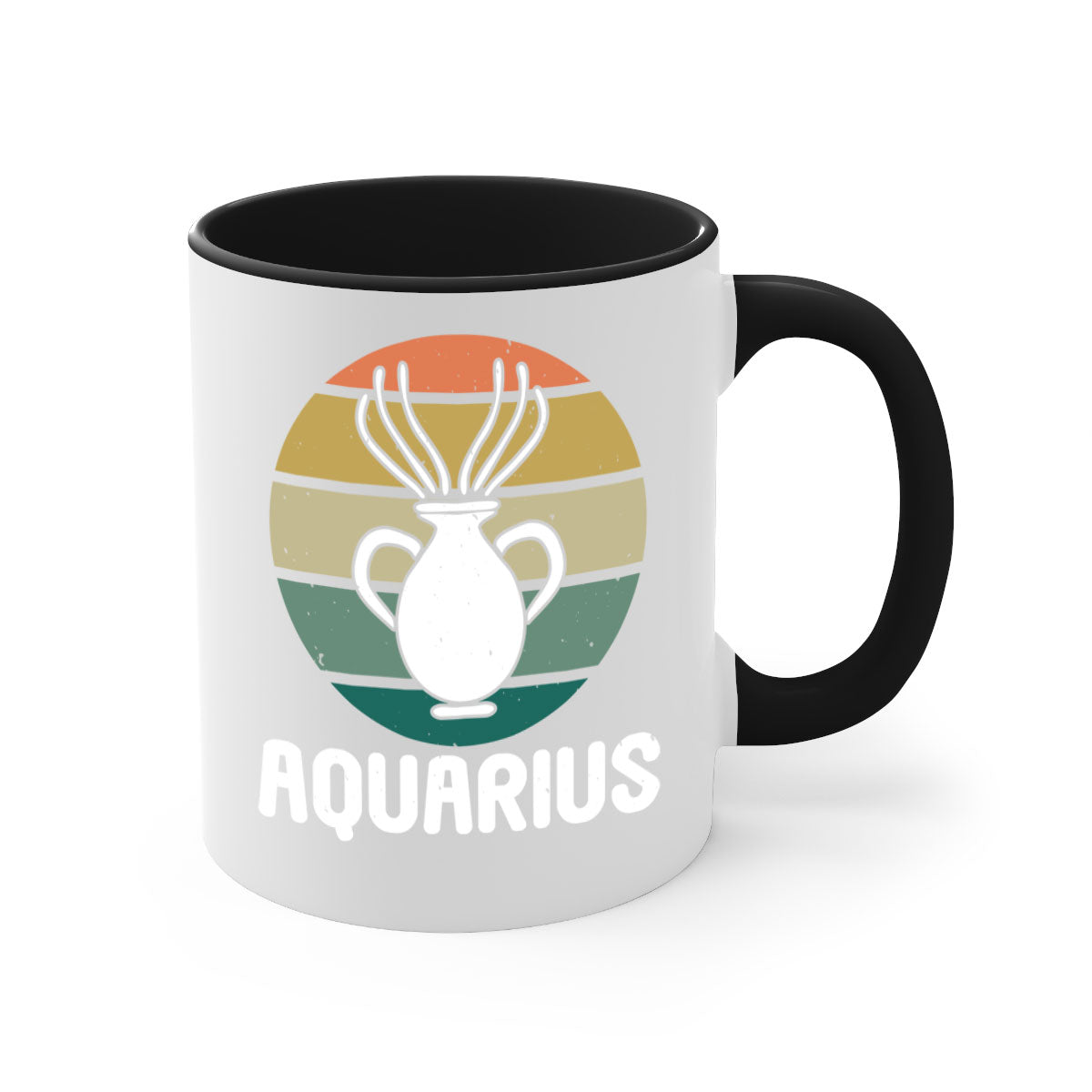 Aquarius 78# Zodiac Mug with colorful handle and glossy finish, available in multiple colors and sizes.