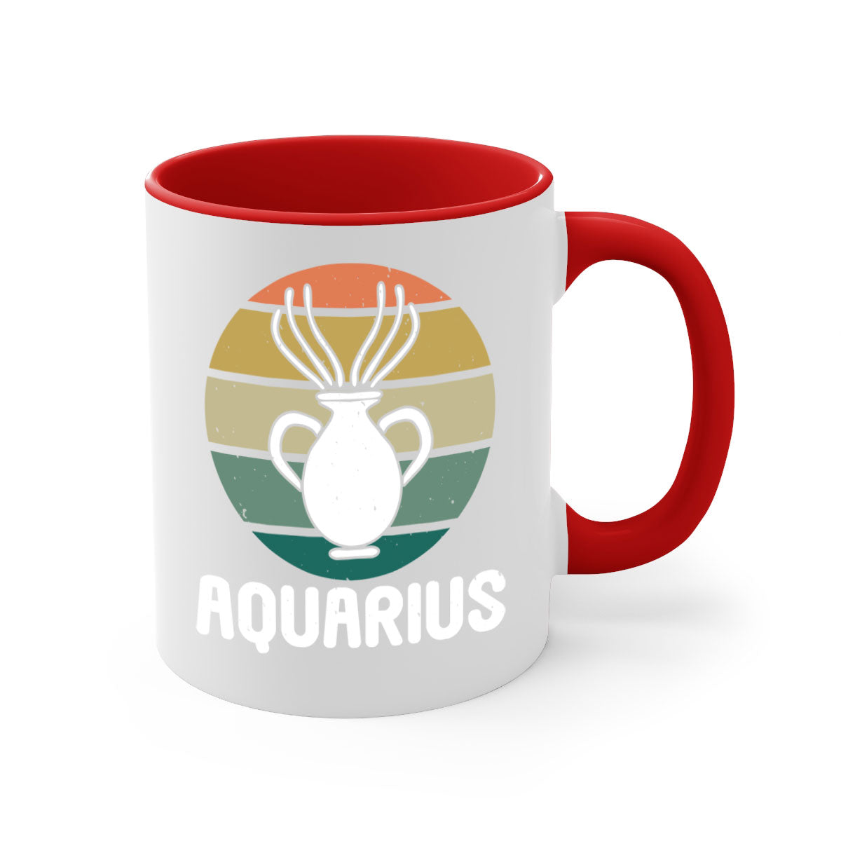 Aquarius 78# Zodiac Mug with colorful handle and glossy finish, available in multiple colors and sizes.
