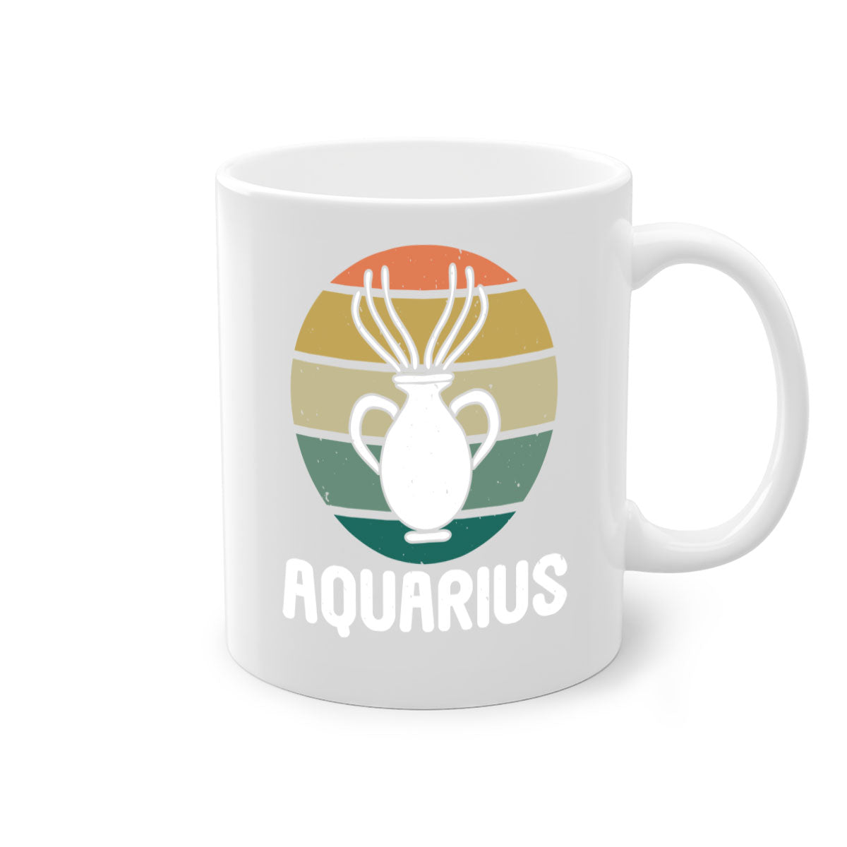 Aquarius 78# Zodiac Mug with colorful handle and glossy finish, available in multiple colors and sizes.