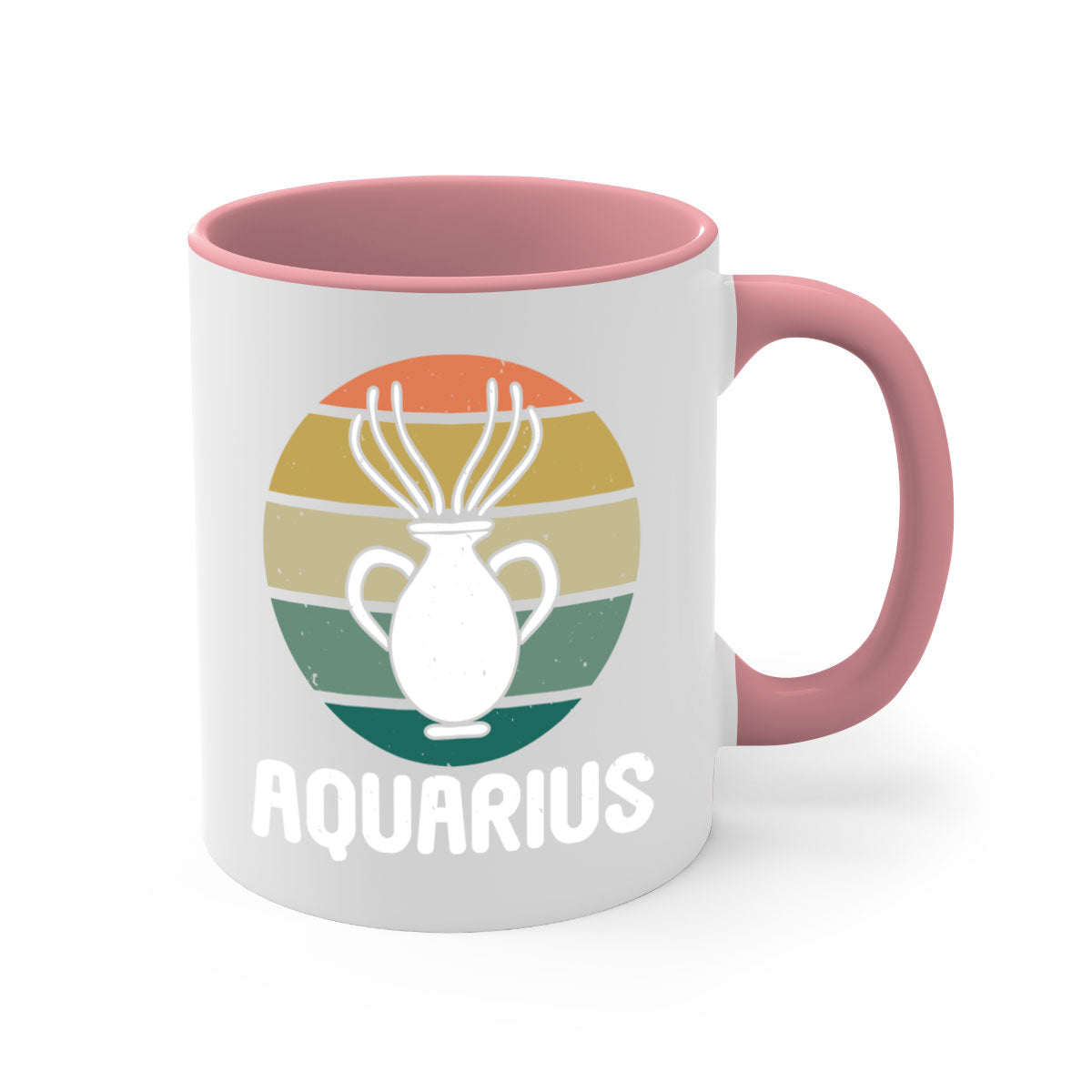 Aquarius 78# Zodiac Mug with colorful handle and glossy finish, available in multiple colors and sizes.