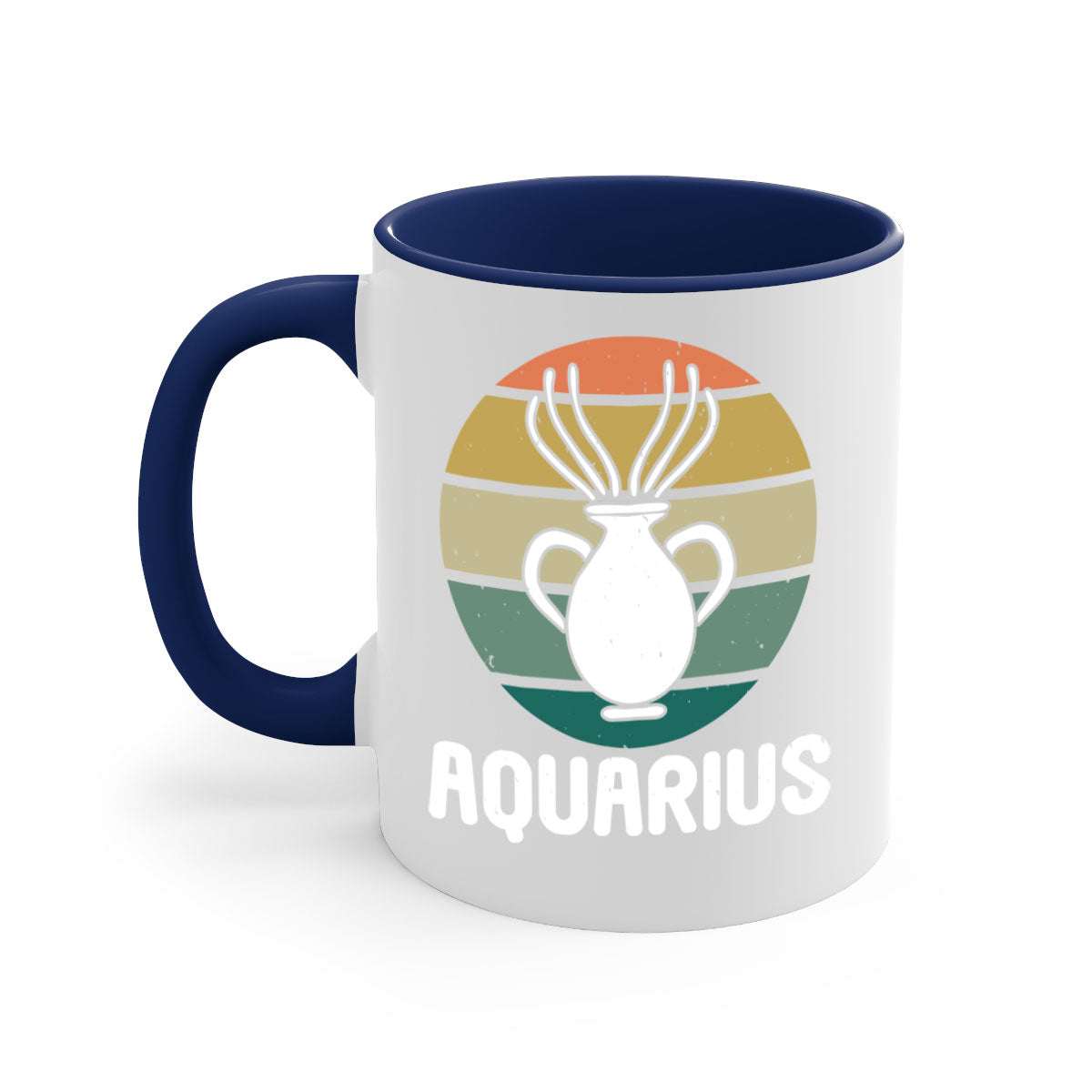Aquarius 78# Zodiac Mug with colorful handle and glossy finish, available in multiple colors and sizes.