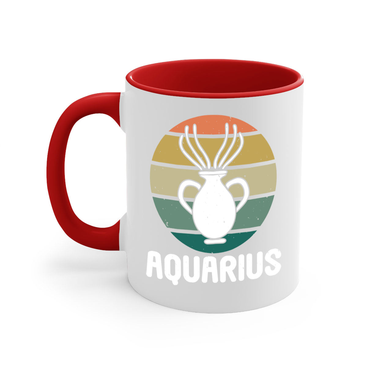 Aquarius 78# Zodiac Mug with colorful handle and glossy finish, available in multiple colors and sizes.