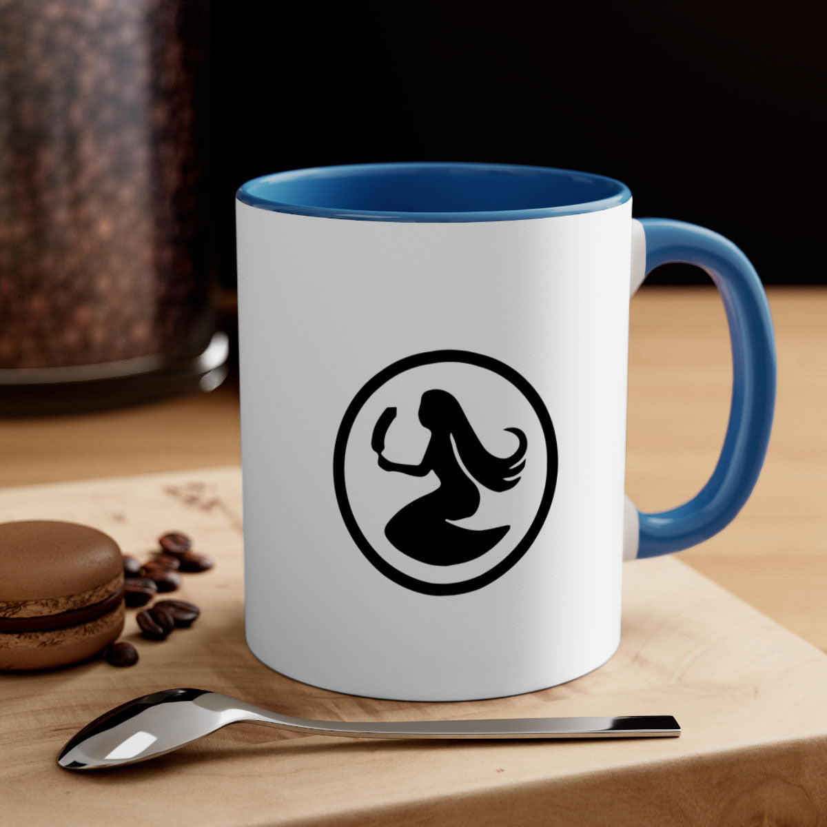 Aquarius 80# Zodiac Mug featuring a glossy finish, colored handle, and interior, available in multiple colors and sizes.