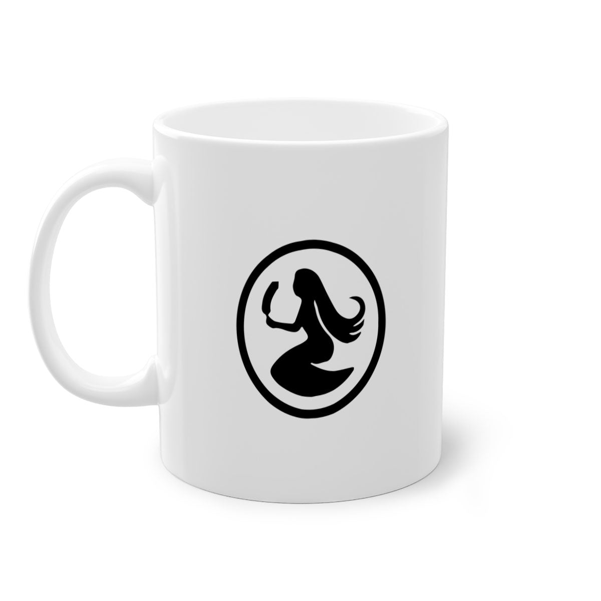 Aquarius 80# Zodiac Mug featuring a glossy finish, colored handle, and interior, available in multiple colors and sizes.