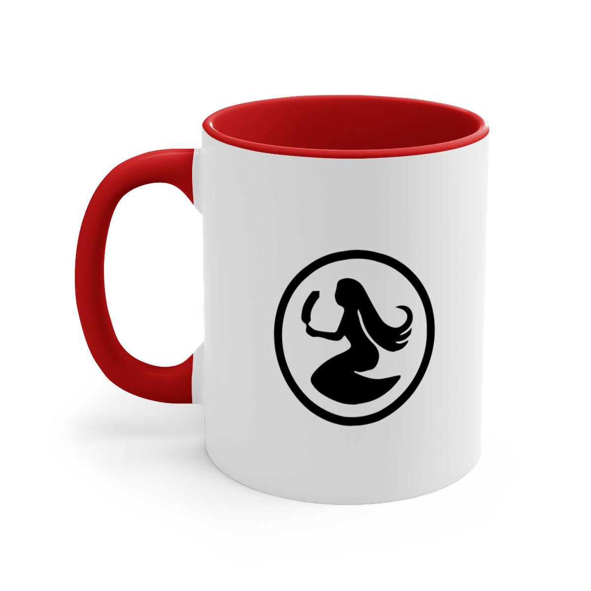 Aquarius 80# Zodiac Mug featuring a glossy finish, colored handle, and interior, available in multiple colors and sizes.
