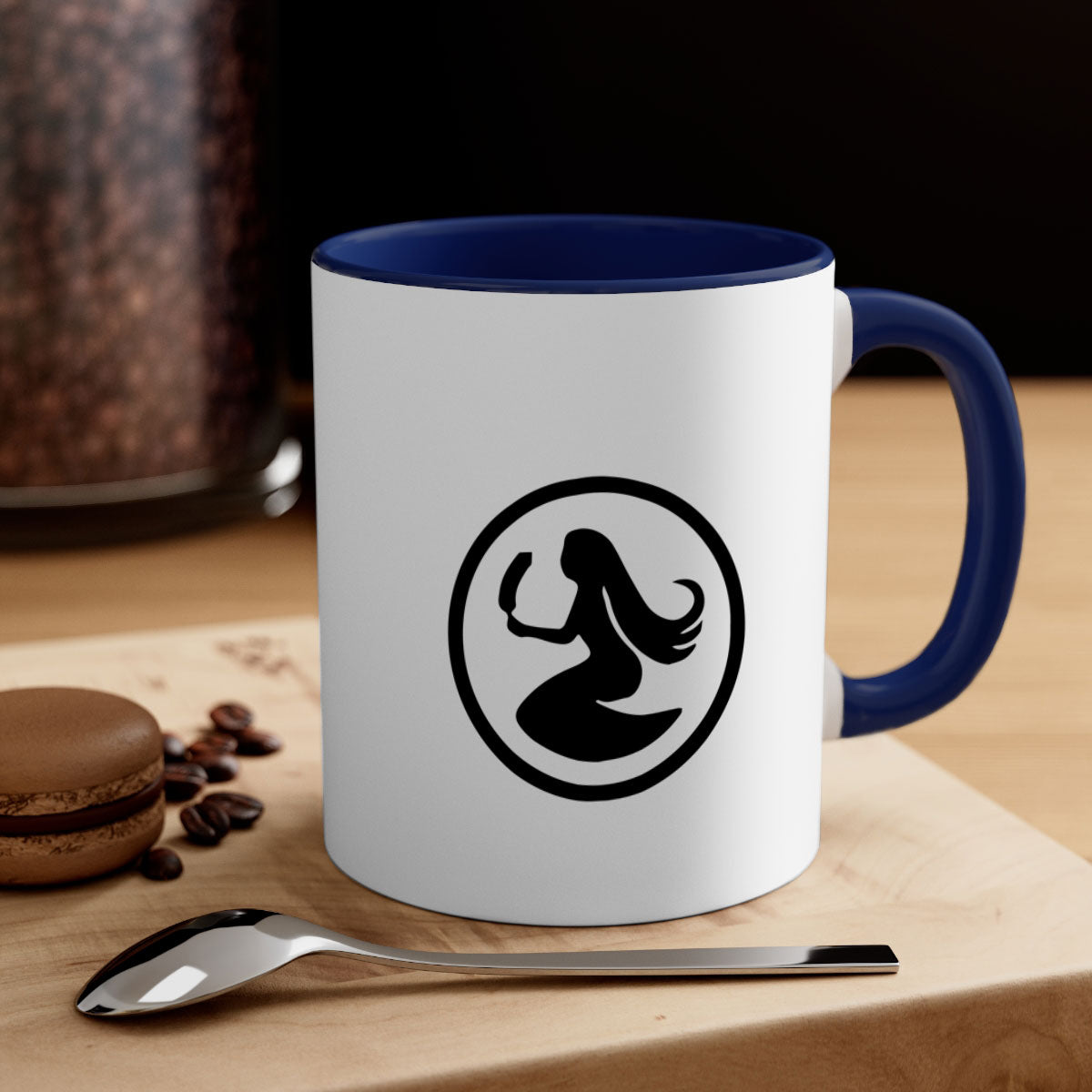 Aquarius 80# Zodiac Mug featuring a glossy finish, colored handle, and interior, available in multiple colors and sizes.
