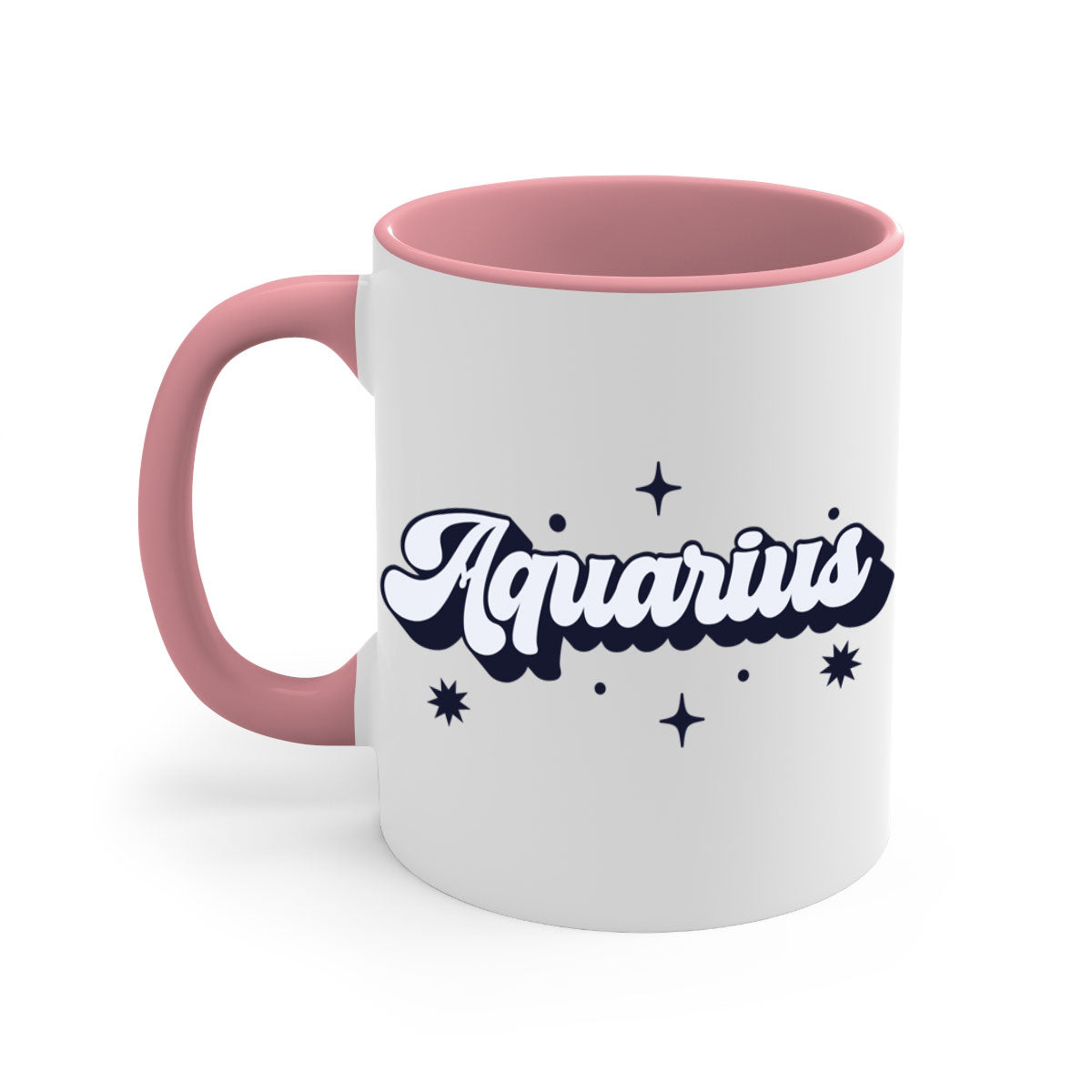 Aquarius 82# Zodiac Mug with a glossy finish, featuring a colored handle and interior, available in multiple colors.