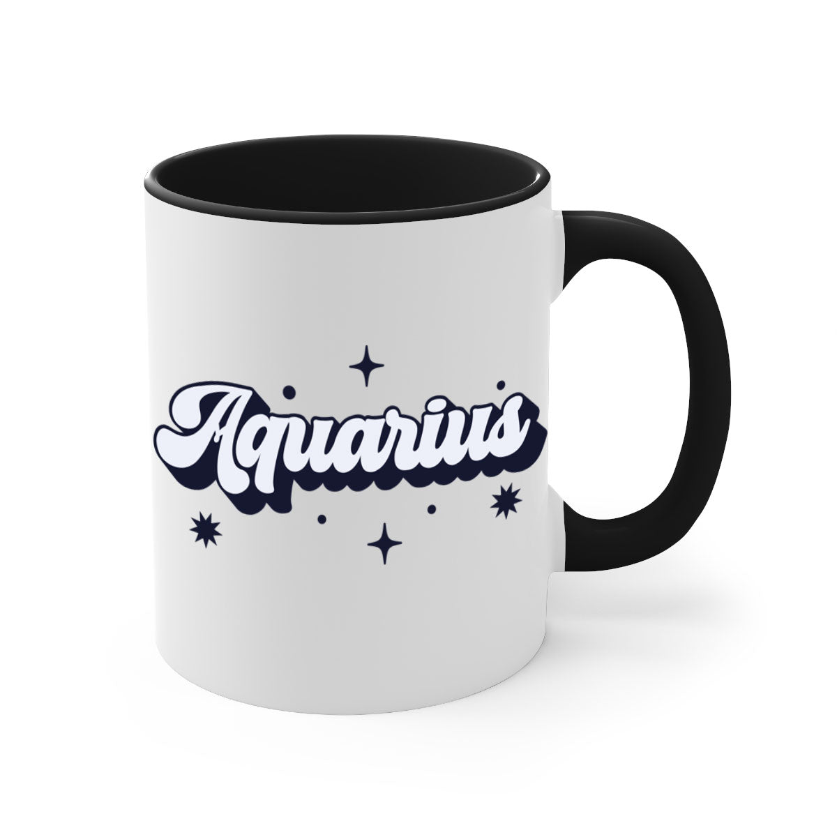 Aquarius 82# Zodiac Mug with a glossy finish, featuring a colored handle and interior, available in multiple colors.
