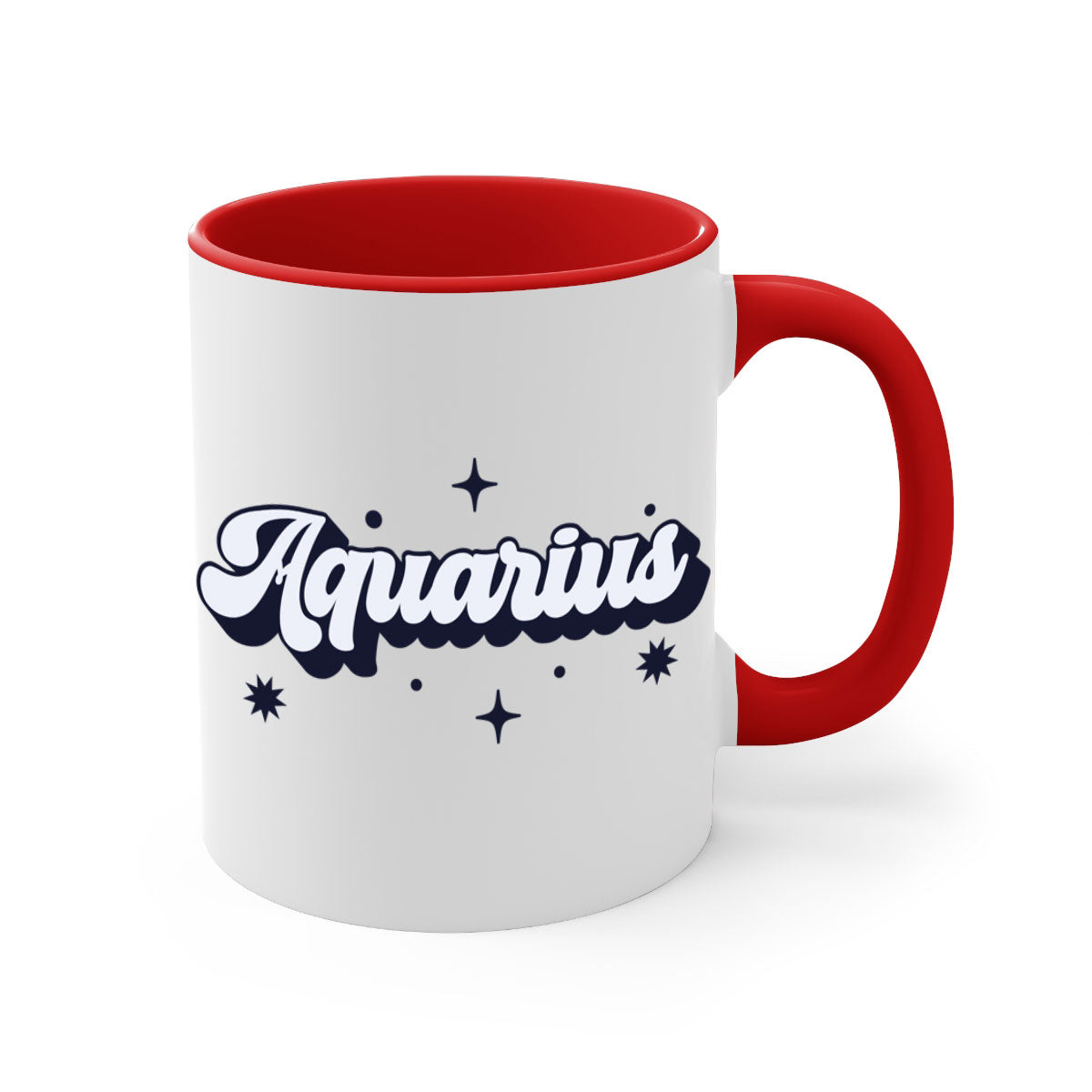Aquarius 82# Zodiac Mug with a glossy finish, featuring a colored handle and interior, available in multiple colors.