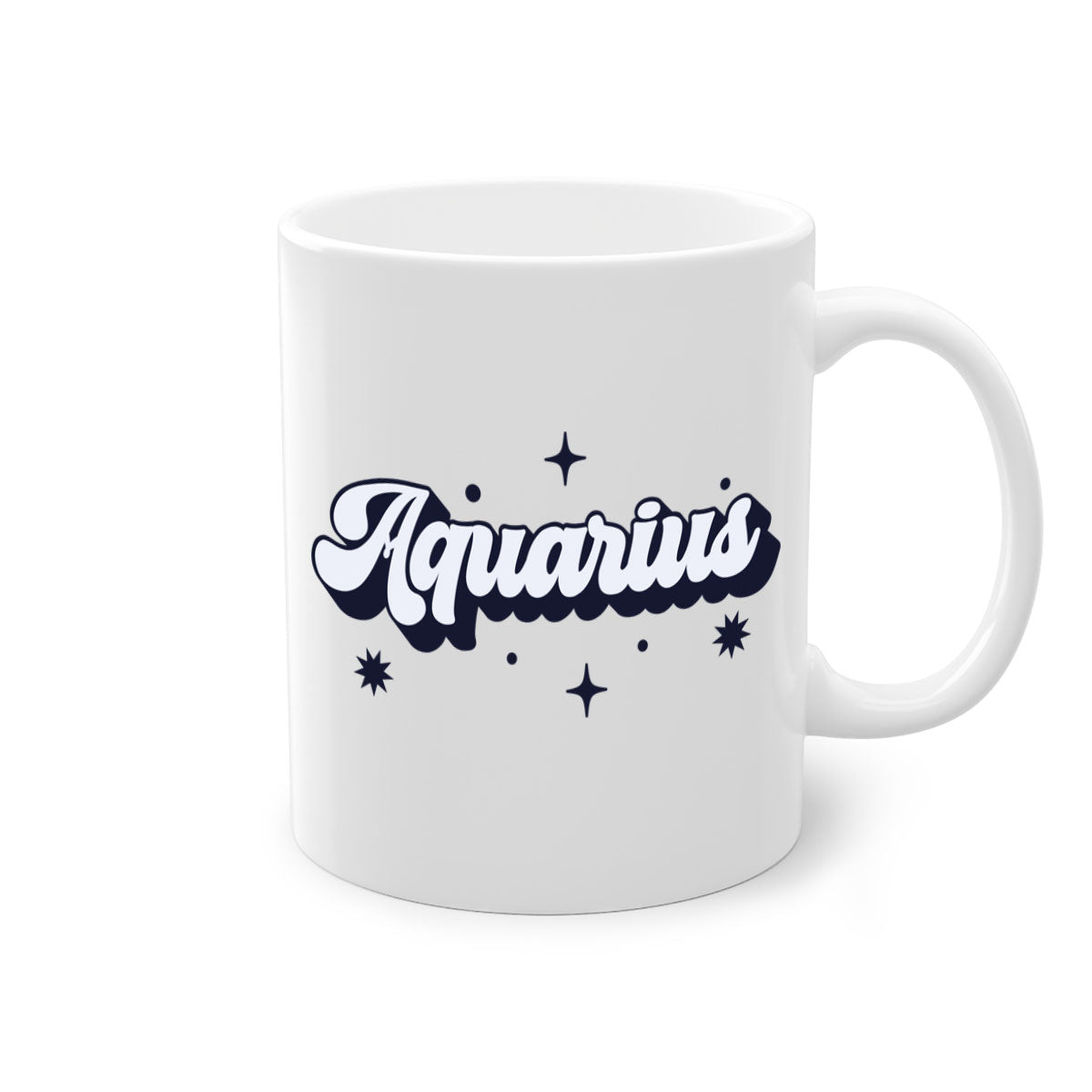 Aquarius 82# Zodiac Mug with a glossy finish, featuring a colored handle and interior, available in multiple colors.