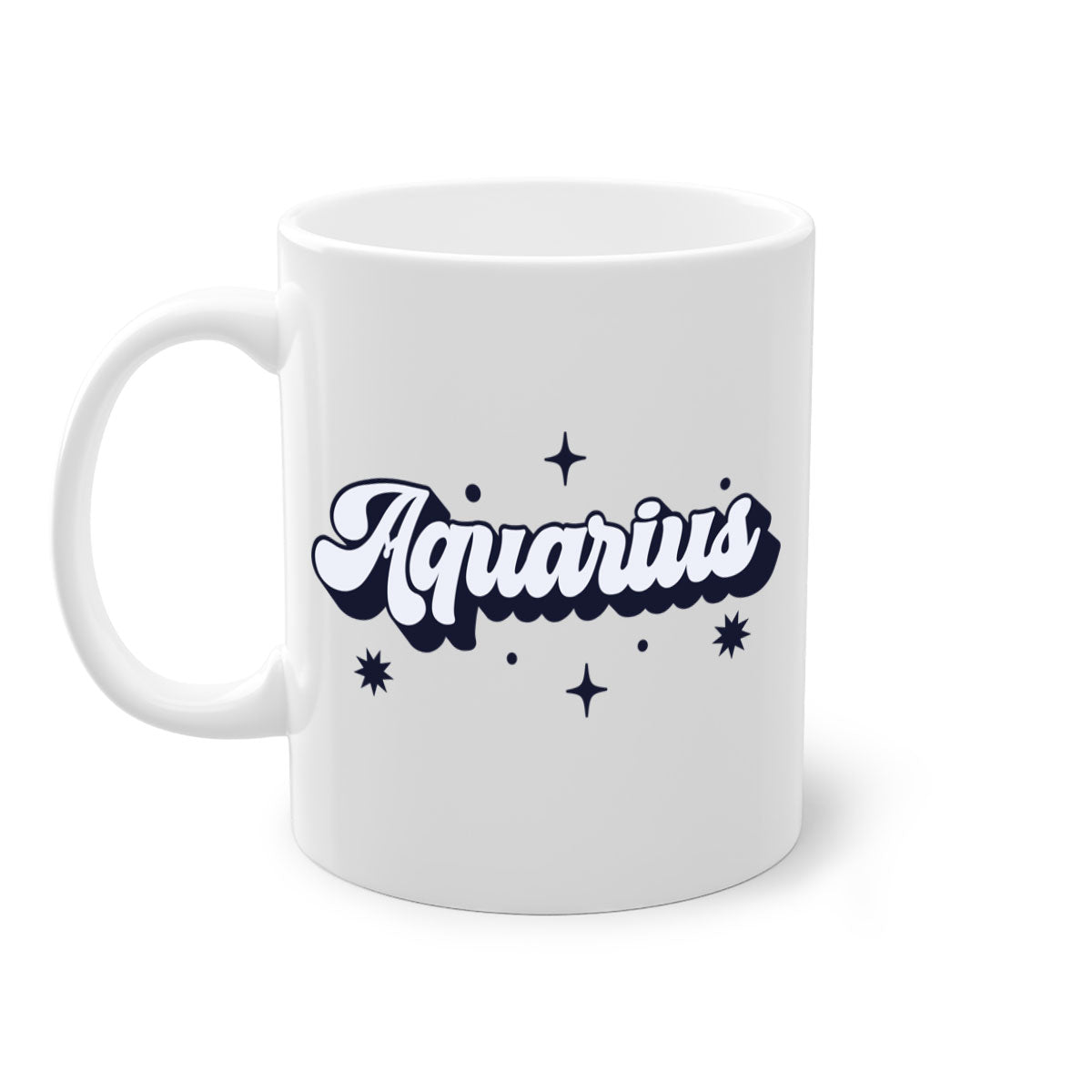 Aquarius 82# Zodiac Mug with a glossy finish, featuring a colored handle and interior, available in multiple colors.