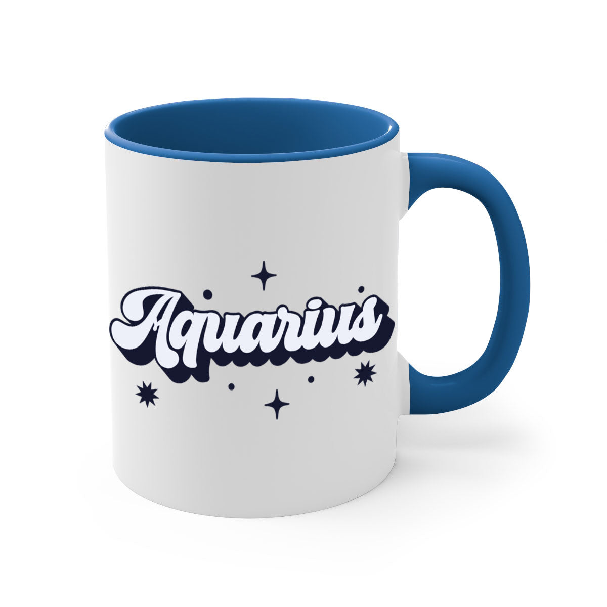 Aquarius 82# Zodiac Mug with a glossy finish, featuring a colored handle and interior, available in multiple colors.