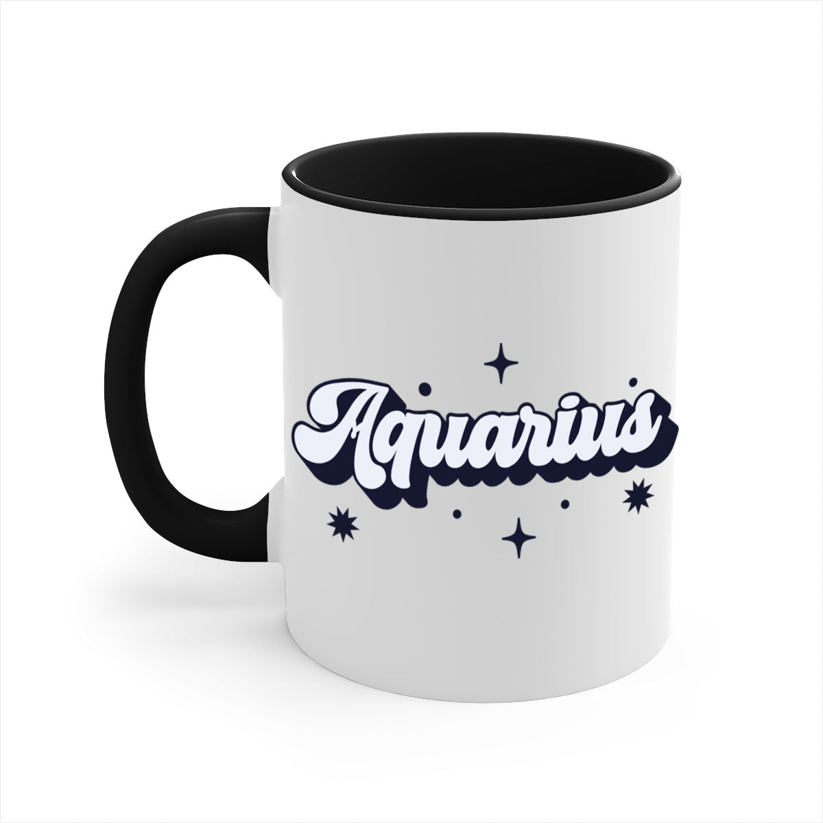 Aquarius 82# Zodiac Mug with a glossy finish, featuring a colored handle and interior, available in multiple colors.