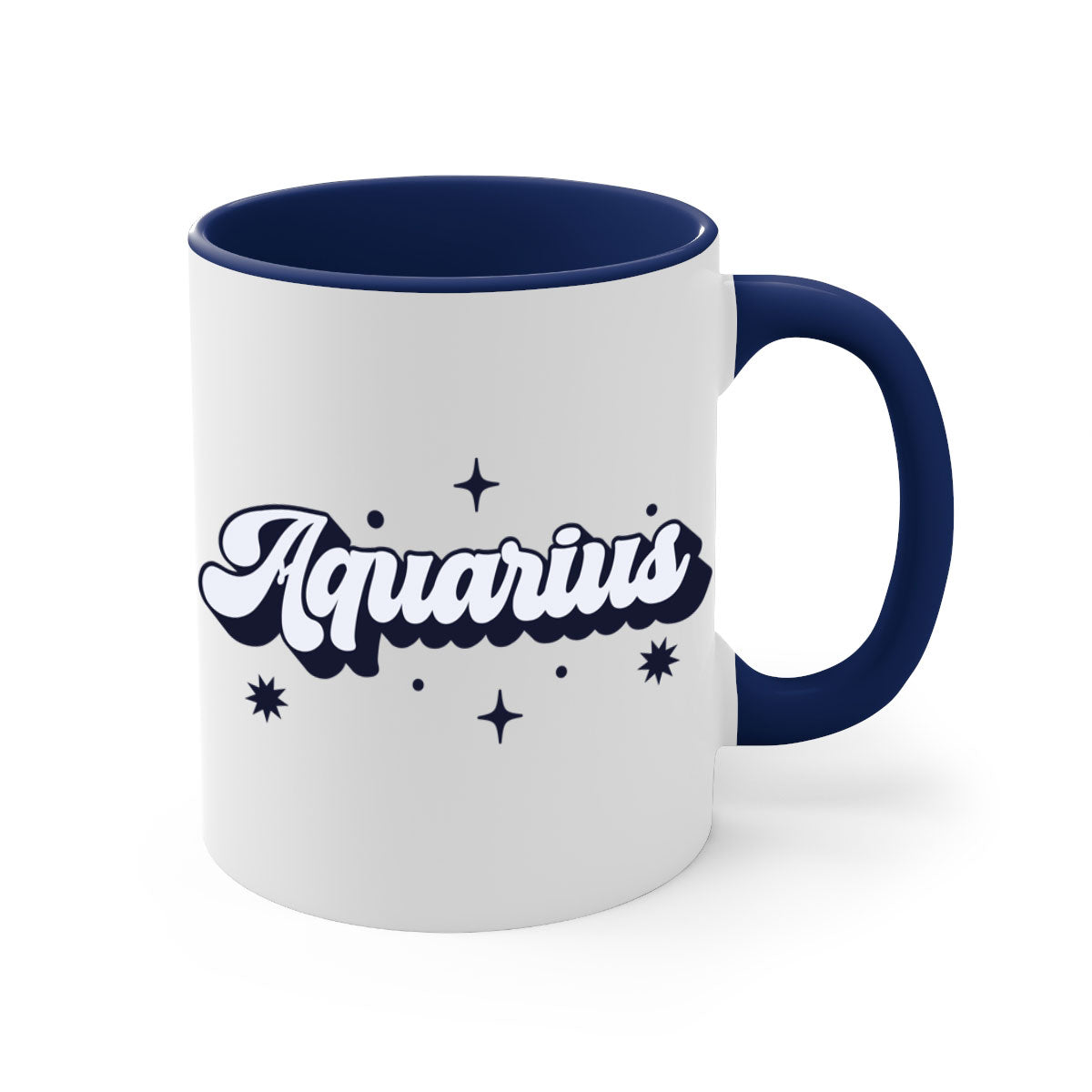 Aquarius 82# Zodiac Mug with a glossy finish, featuring a colored handle and interior, available in multiple colors.