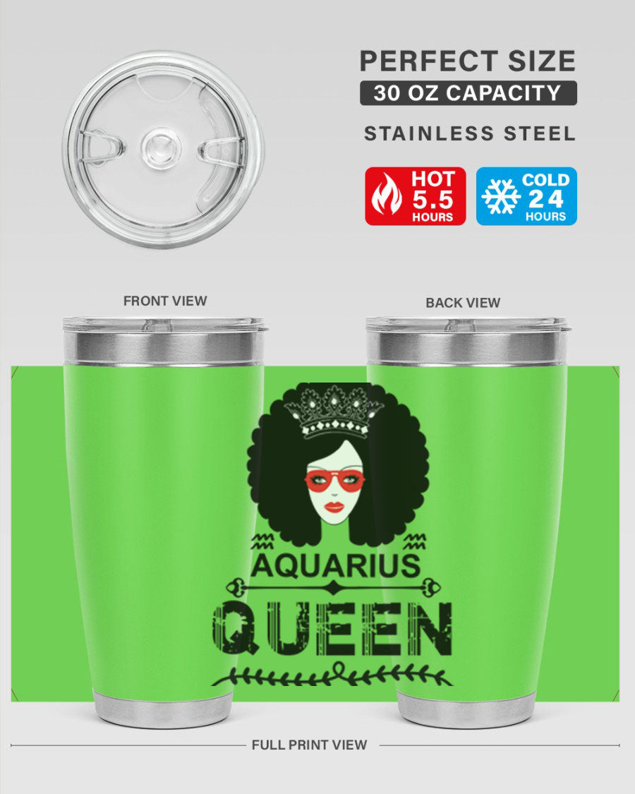 Aquarius Queen 75# Tumbler featuring a stylish design, double wall vacuum stainless steel construction, and a vibrant print, perfect for hot and cold beverages.
