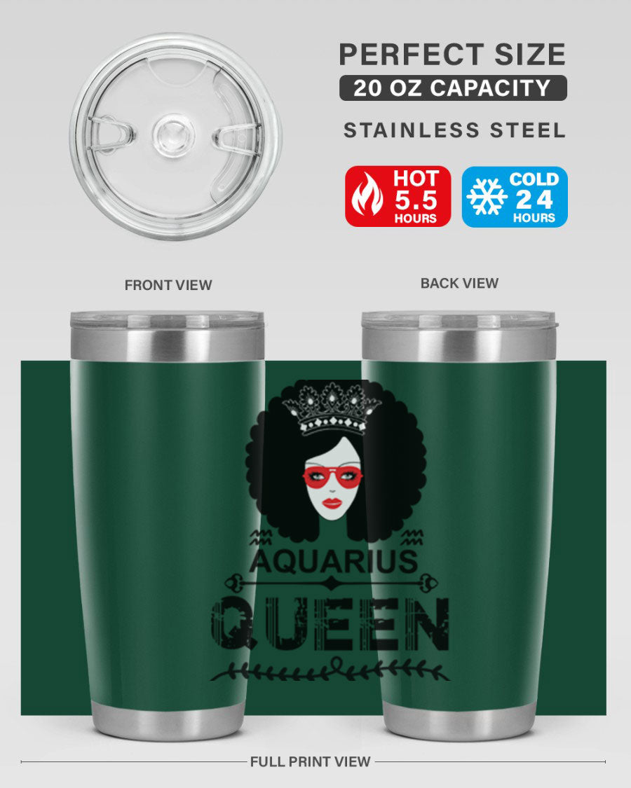 Aquarius Queen 75# Tumbler featuring a stylish design, double wall vacuum stainless steel construction, and a vibrant print, perfect for hot and cold beverages.