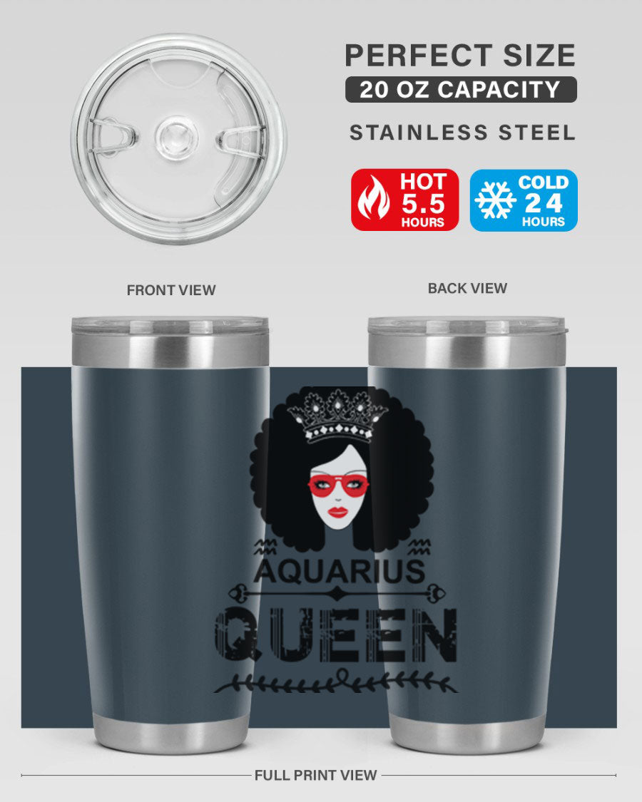 Aquarius Queen 75# Tumbler featuring a stylish design, double wall vacuum stainless steel construction, and a vibrant print, perfect for hot and cold beverages.
