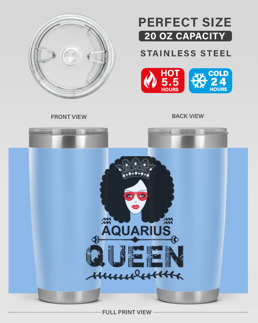 Aquarius Queen 75# Tumbler featuring a stylish design, double wall vacuum stainless steel construction, and a vibrant print, perfect for hot and cold beverages.