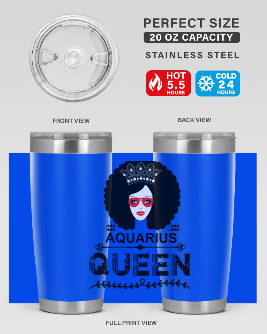 Aquarius Queen 75# Tumbler featuring a stylish design, double wall vacuum stainless steel construction, and a vibrant print, perfect for hot and cold beverages.