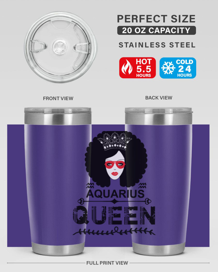 Aquarius Queen 75# Tumbler featuring a stylish design, double wall vacuum stainless steel construction, and a vibrant print, perfect for hot and cold beverages.